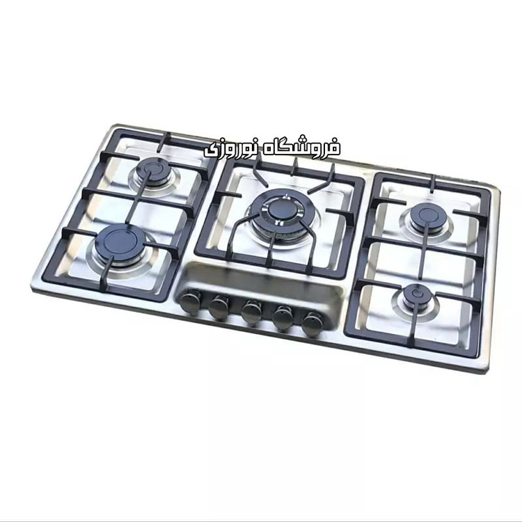 اجاق گاز صفحه ای استیل 5 شعله طرح اپکس