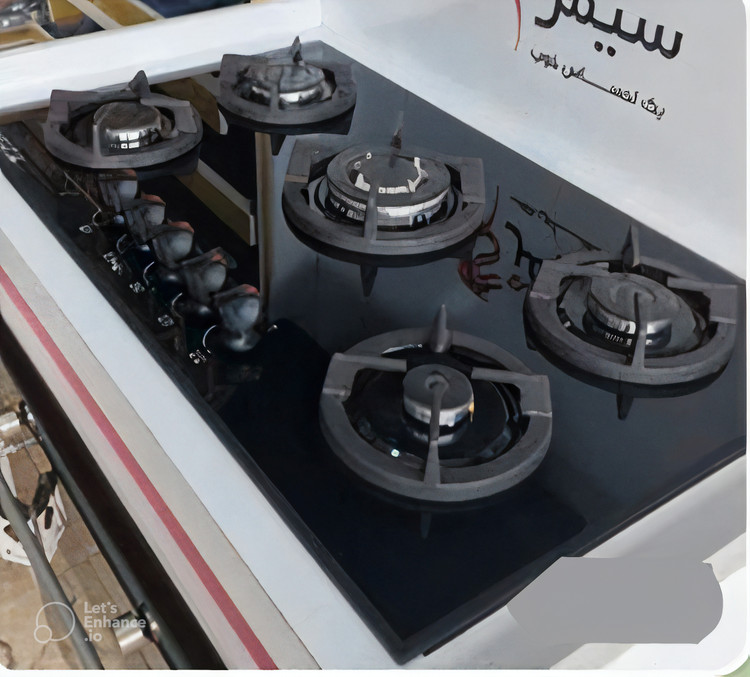 اجاق گاز صفحه ای 5 شعله شیشه ای مدل چدن اخوانی