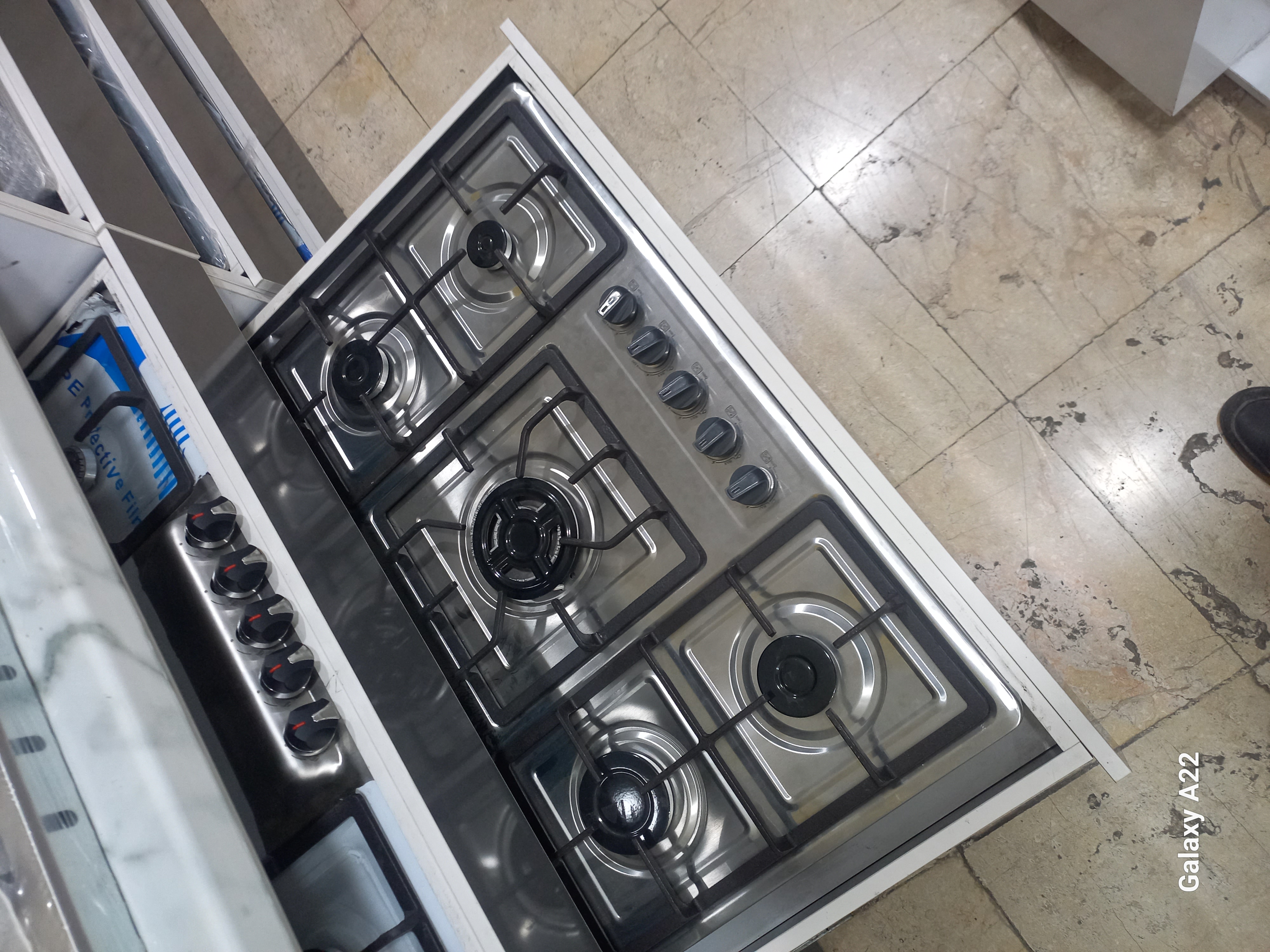 اجاق گاز صفحه ای  5 شعله استیل  برند افرا طرح بوش،گارانتی دار ترموکوبل دار